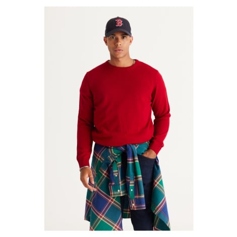 ALTINYILDIZ CLASSICS Men's Red Standard Fit Normal Cut Crew Neck Knitwear Sweater. AC&Co / Altınyıldız Classics