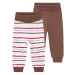 lupilu® Dívčí kalhoty "Jogger" s BIO bavlnou, 2 kusy (pruhy/hnědá)