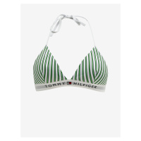 Bílo-zelený dámský pruhovaný vrchní díl plavek Tommy Hilfiger Underwear