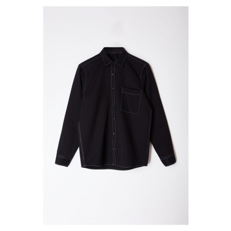 Trendyol Black Regular Fit Shirt with Stitching Detail