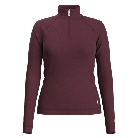 Dámské vlněné tričko s dlouhým rukávem Smartwool W Classic Thermal Merino 1/4 Zip Black cherry h