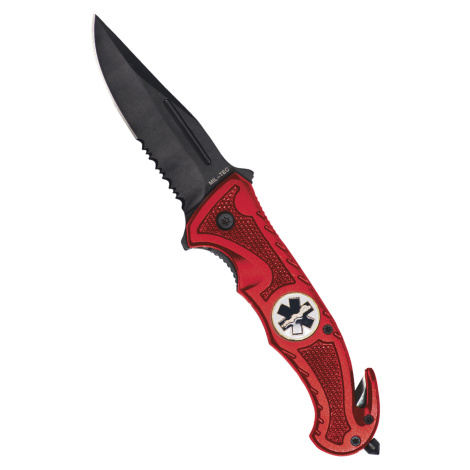 Zavírací nůž RESCUE Mil-Tec® s kombinovaným ostřím – černý – Červená Mil-Tec(Sturm Handels)
