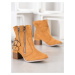 Camelové kotníkové boty fashion PerfectShoesEU