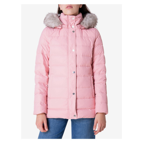 Růžová dámská bunda s kapucí Tommy Hilfiger