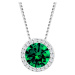 Preciosa Stříbrný náhrdelník Lynx Emerald 5268 66 (řetízek, přívěsek)