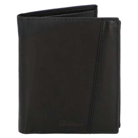 Pánská kožená peněženka s výrazným prošíváním Tommaso, černá Delami