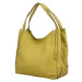 Dámská kožená kabelka přes rameno olivově žlutá - ItalY Evelyn žlutá