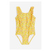 H & M - Plavky lemované volánky - žlutá