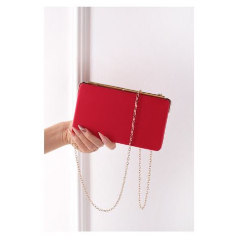 Červená společenská clutch kabelka Queeny Paris Style