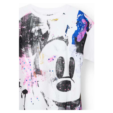 Dětské bavlněné tričko Desigual x Disney bílá barva