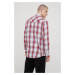 Bavlněné tričko Wrangler červená barva, regular, s klasickým límcem