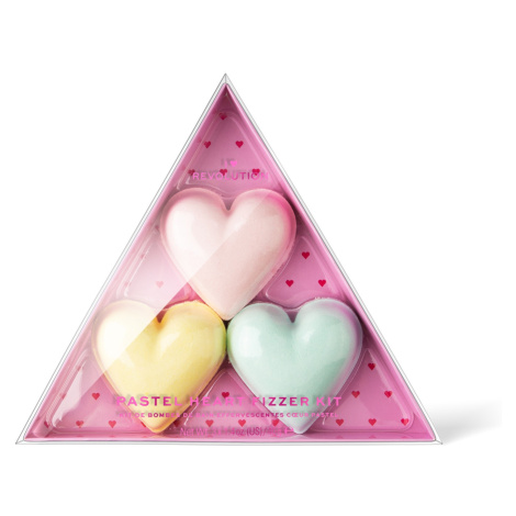 Revolution I Heart Pastel Heart Fizzer Kit koupelová bomba 3 ks I Heart Revolution