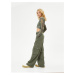 Koton Straight Wide Leg Cargo Trousers Normal Waist Large Pocket Detailed