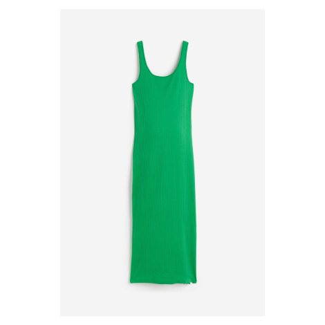 H & M - MAMA Žebrované šaty bez rukávů - zelená H&M