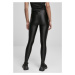 Ladies Highwaist Shiny Metallic Leggings - black