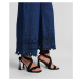 Džíny karl lagerfeld embroidered denim culottes modrá