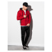 Červená pánská mikina na zip s kapucí Ombre Clothing B1076