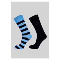 PONOŽKY GANT BARSTRIPE AND SOLID SOCKS 2-PACK modrá