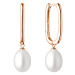 Gaura Pearls Stříbrné pozlacené náušnice Shannon Gold, řiční perla stříbro 925/1000 SK20461GEL/W