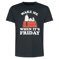 Peanuts Snoopy - Wake Me When It´s Friday Tričko černá