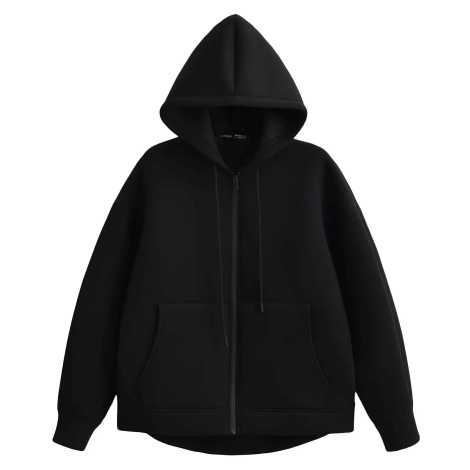 Dámská mikina na zip – oversize střih s dvojitou kapsou