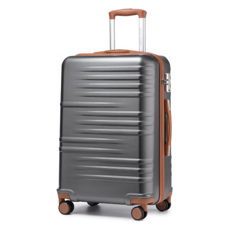 Šedý kvalitní cestovní střední kufr Zain Kono