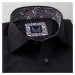 Pánská košile klasická černá s barevným vzorem paisley 12802
