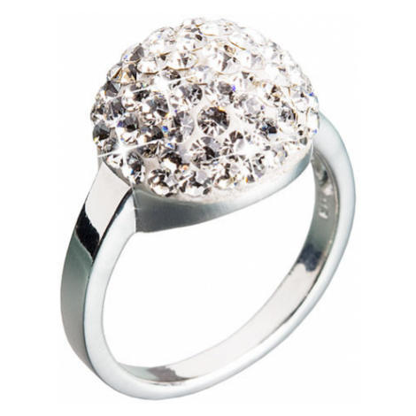 Evolution Group Stříbrný prsten s krystaly bílá boule 735013.11 crystal