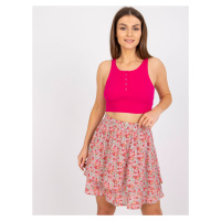 FUCHSIOVÝ CROP TOP S KNOFLÍČKY RILEY --FUCHSIA PINK Tmavě růžová