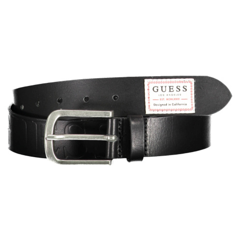 Kožený pásek GUESS Jeans černý