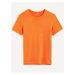 Oranžové pánské lněné tričko Celio Delinja