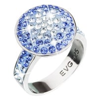 Prsten Swarovski Elements modré kolečko 52