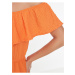 Oranžové dámské šaty s odhalenými rameny Trendyol