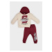 DEFACTO Baby Boy 2-Piece Set Hooded Printed Sweatshirt Elastic Waist Tracksuit Bottoms