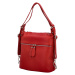 Stylový dámský kožený kabelko-batoh přes rameno Fredda, červený