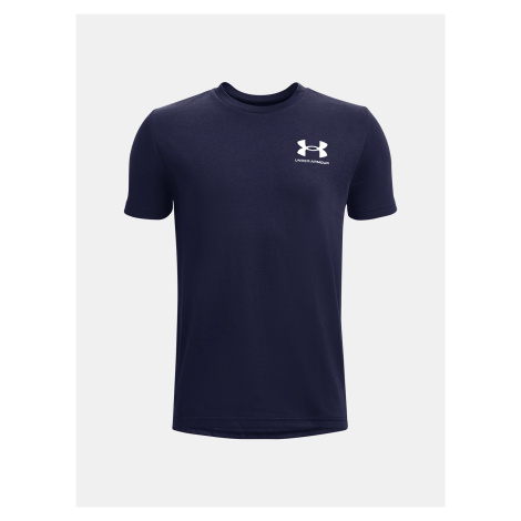 Tmavě modré tričko Under Armour UA B SPORTSTYLE LEFT CHEST SS