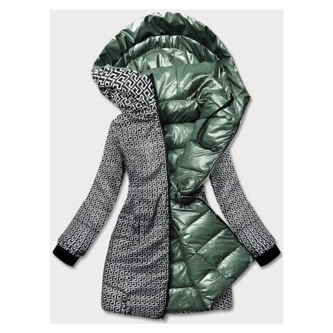 Zelená oboustranná dámská metalická bunda (R8070) S'WEST