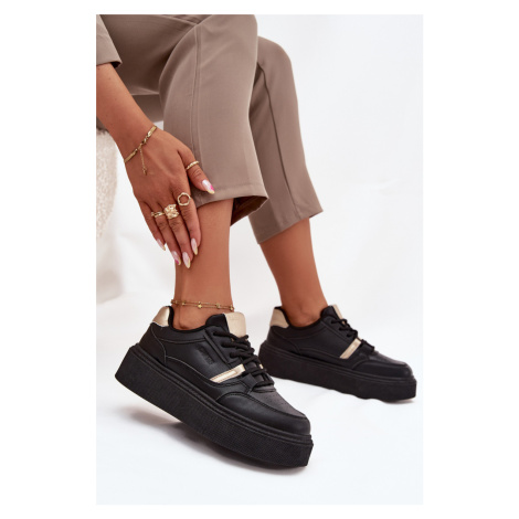 Dámské Sneakersy Na Platformě Big Star SS274360 Černé