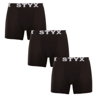 3PACK pánské boxerky Styx long sportovní guma černé (3U960)