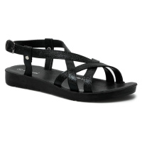 Polaris 91.313611.z 2Fx Black Woman Flat Sandals