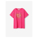 Tmavě růžové holčičí tričko Desigual Heart