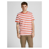 Bílo-oranžové pruhované tričko Jack & Jones Tropic