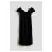 H & M - Šaty midi's nabíraným rukávem - černá