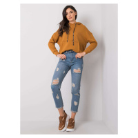 Modré roztrhané mom jeans od Steffi RUE PARIS