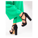 Trendy  sandály dámské černé na jehlovém podpatku