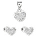 Evolution Group Sada šperků se zirkonem náušnice a přívěsek bílé srdce 19011.1