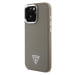 Guess PU Grained Triangle Logo Zadní Kryt pro iPhone 16 Pro Brown