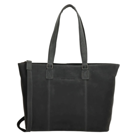 Hide & Stitches Černá objemná kabelka z pravé kůže „Lorelei“