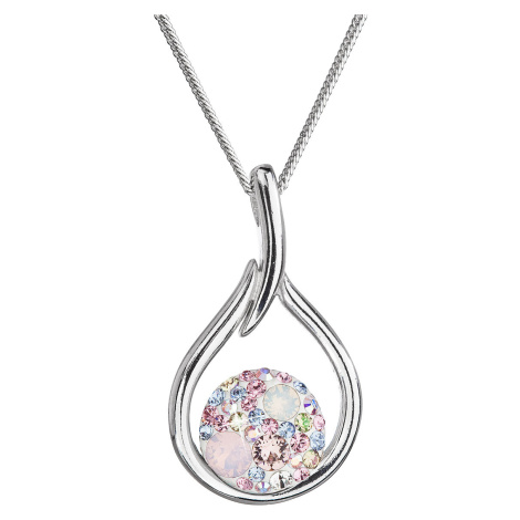Evolution Group Stříbrný náhrdelník se Swarovski krystaly kapka 32075.3 magic rose