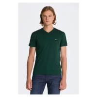 TRIČKO GANT SLIM SHIELD V-NECK T-SHIRT zelená